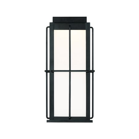 EUROFASE Bensa Comtemporary LED Outdoor Sconce, 1-Light, Rectangle, Dimmable, Black/Glass 44267-018